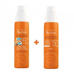 AVÈNE Crema Solare Spray per Bambini SPF50+ (200ml) + Spray per Adulti SPF50+ (200ml)