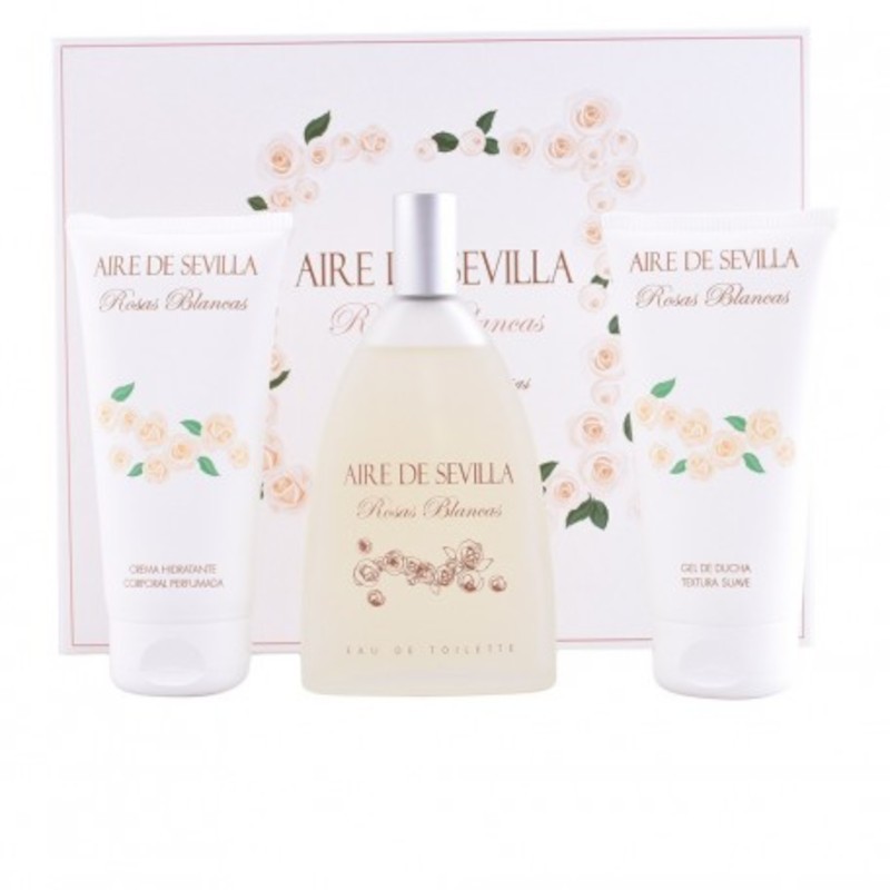 Aire Sevilla White Roses EDT Case 150 ml + Body Moisturizer 150 ml + Shower Gel 150 ml