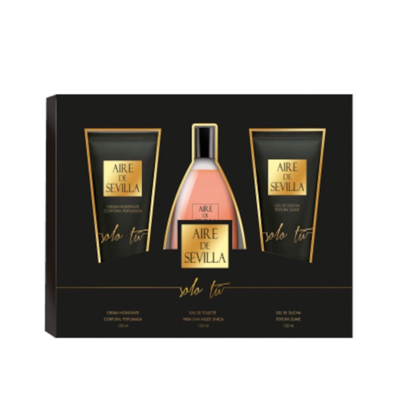 Aire Sevilla Solo Tu Case EDT 150 ml + Body Moisturizer 150 ml + Shower Gel 150 ml