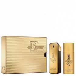 Paco Rabanne Coffret 1 Million Eau De Toilette pour Homme Vaporisateur 50 ml + Gel Douche 100 ml + Vaporisateur de Voyage 10 ml