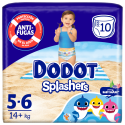 Dodot Splashers Tamanho 5-6, 10 Fraldas para Bebês Maiôs