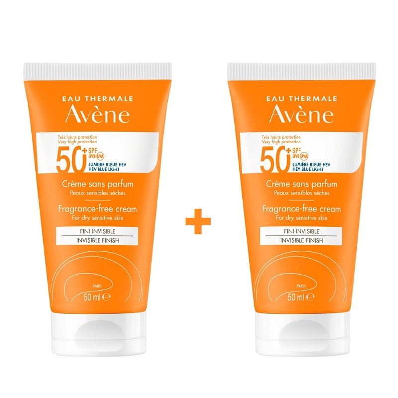 AVÈNE Crema Solare SPF50+ DUPLO senza profumo 2x50ml AVÈNE Crema Solare SPF50+ DUPLO senza profumo 2x50ml