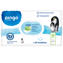 Pingo Biodegradable Unscented Wipes 80 Count【24 Hour Shipping】
