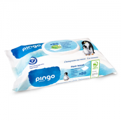 Pingo Lingettes biodégradables non parfumées 12 x 80 unités