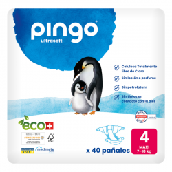 Pingo Pañales Ecológicos Talla 4 Maxi 40 uds
