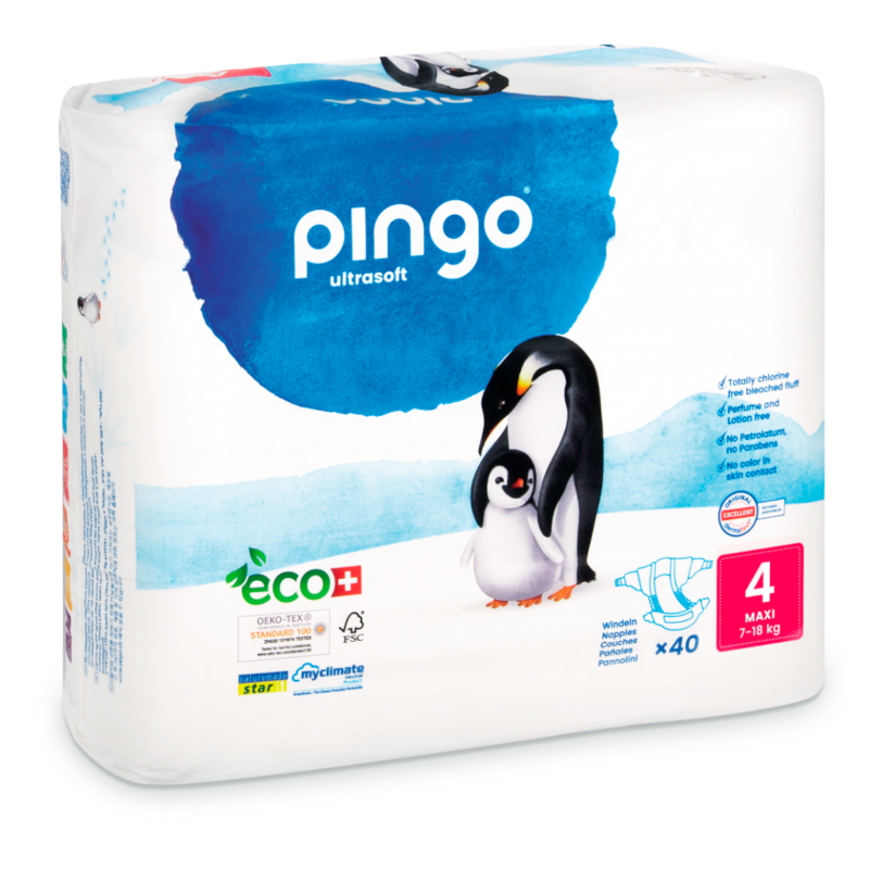 Pingo Pañales Ecológicos Talla 4 Maxi 40 uds