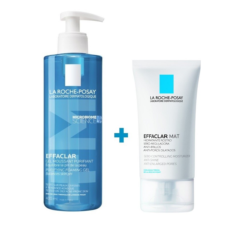 EFFACLAR Gel Nettoyant Purifiant +M (400 ml) + Effaclar Mat Crème Matifiante 40 ml EFFACLAR Gel Nettoyant Purifiant +M (400 ml) + Effaclar Mat Crème Matifiante 40 ml