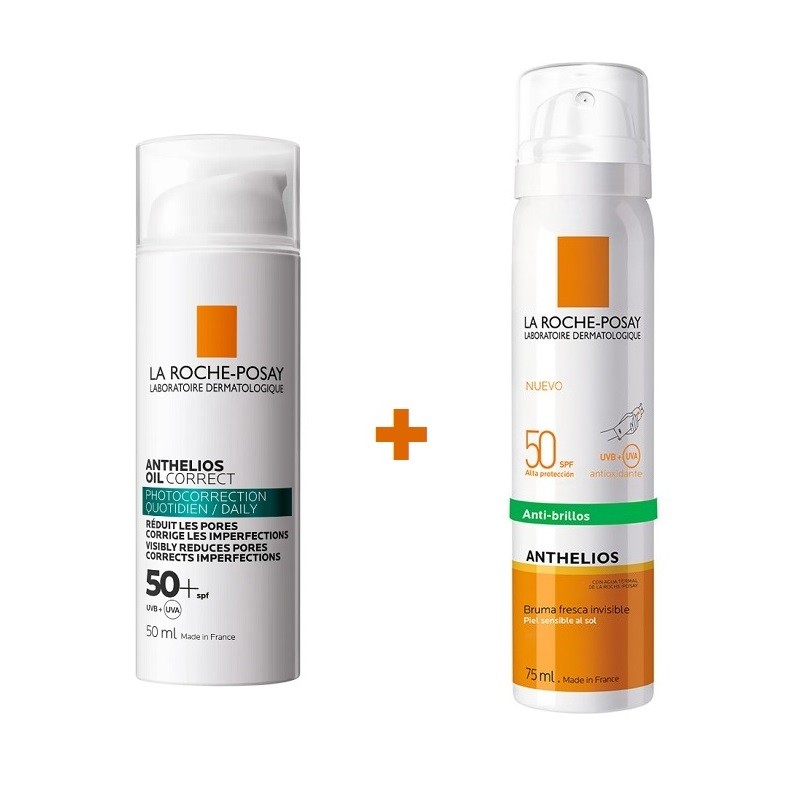 ANTHELIOS Oil Correct Gel-Crema (SPF50+) + Spray viso anti-lucentezza (SPF50+) ANTHELIOS Oil Correct Gel-Crema (SPF50+) + Spray viso anti-lucentezza (SPF50+)