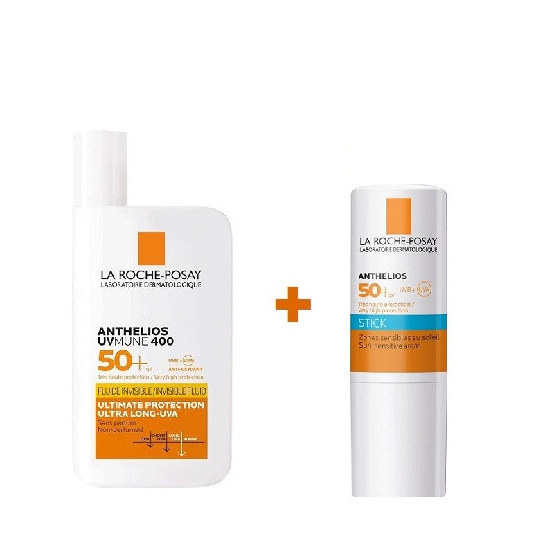 ANTHELIOS UV-MUNE 400 Fluide Invisible (SPF50+) + Stick Zones Sensibles SPF50+