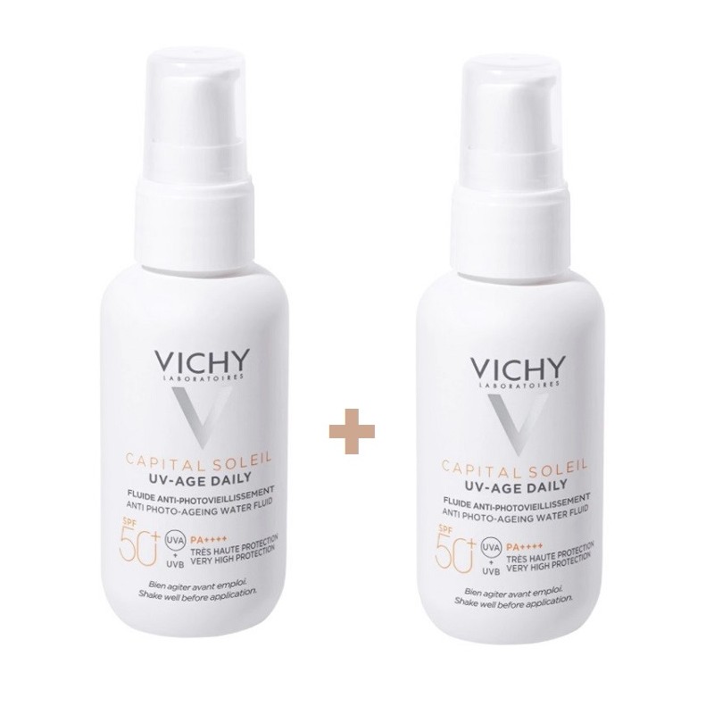 VICHY Capital Soleil UV-AGE Tägliches SPF50+ Wasserfluid DUPLO 2x40ml VICHY Capital Soleil UV-AGE Tägliches SPF50+ Wasserfluid DUPLO 2x40ml
