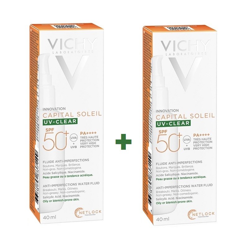 VICHY Capital Soleil UV Clear Anti-Makel-Fluid SPF50 DUPLO 2x40ml