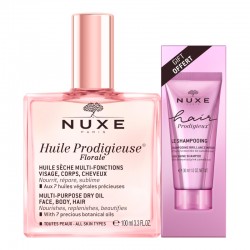 NUXE Huile Prodigieuse Florale 100 ml + Shampoing Prodigieux Brillance Sublime Cheveux 30 ml 【CADEAU】