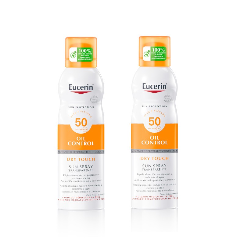 Eucerin Spray Solaire Oil Control Toucher Sec SPF50 2x200 ml Eucerin Spray Solaire Oil Control Toucher Sec SPF50 2x200 ml