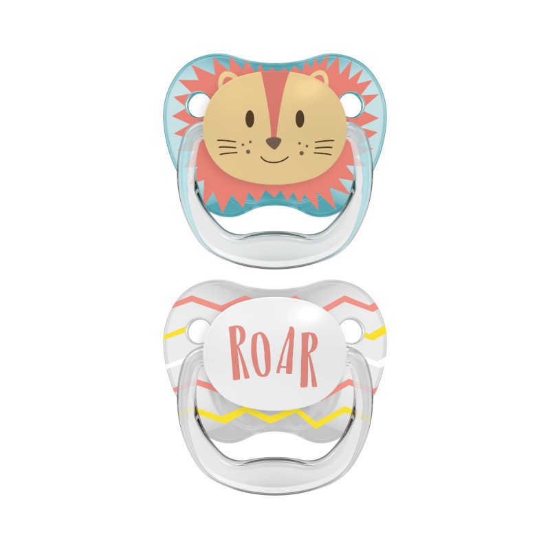 Ciuccio 2XPrevent Lion di Dr Brown 0-6 mesi, silicone