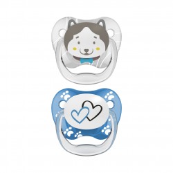 Dr Brown's Sucette 2XPrevent 6-18 mois, silicone bleu