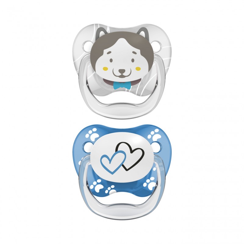 Dr Brown's Sucette 2XPrevent 6-18 mois, silicone bleu