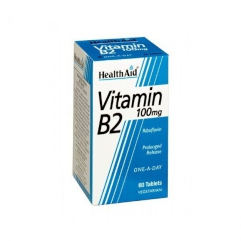 Health Aid Vitamin B2 (Riboflavin) 100 mg 60 Tabletten Health Aid Vitamin B2 (Riboflavin) 100 mg 60 Tabletten