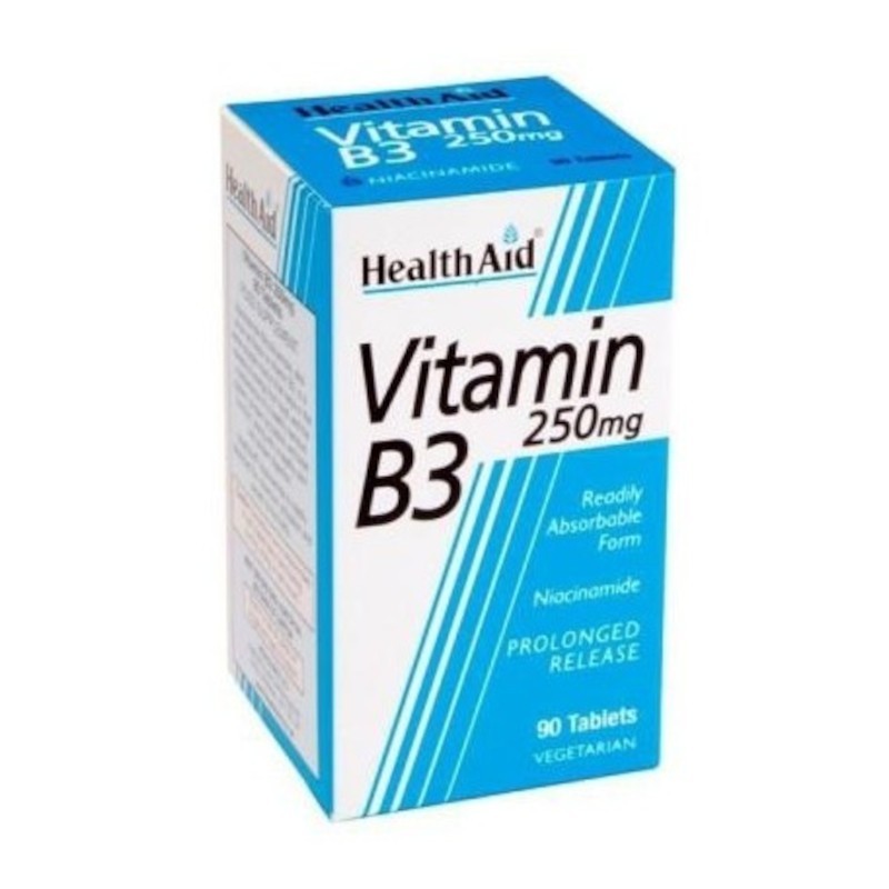 Health Aid Vitamina B3 (niacinamida) 250 mg 90 Comprimidos 【COMPRA ONLINE】