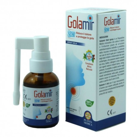 Golamir 2act Spray 30 Ml ABOCA, Para El Dolor De Garganta.