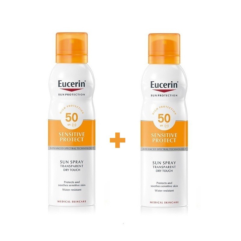 EUCERIN Transparent Sun Spray Dry Touch SPF 50+ DUPLO 2x200ml EUCERIN Transparent Sun Spray Dry Touch SPF 50+ DUPLO 2x200ml