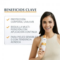 EUCERIN Spray Solare Trasparente Tocco Secco SPF 50+ DUPLO 2x200ml