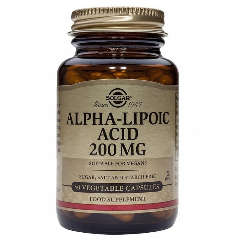 Solgar Acide Alpha Lipoïque 200 mg 50 Gélules