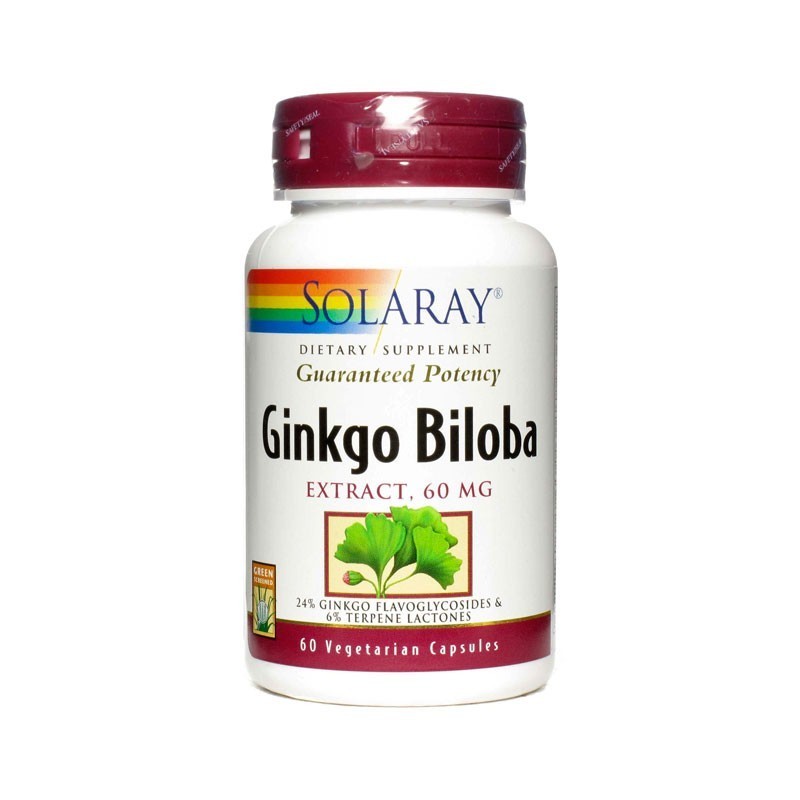 Solaray Ginkgo Biloba 60 mg 60 Capsules Solaray Ginkgo Biloba 60 mg 60 Capsules