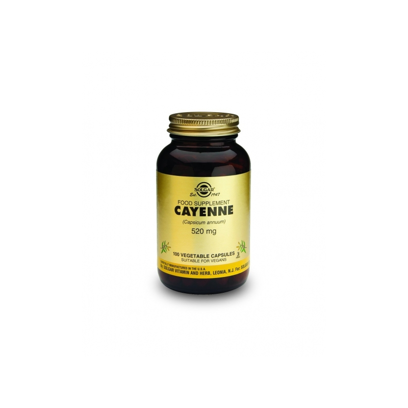 Solgar Cayena 520 mg 100 Cápsulas