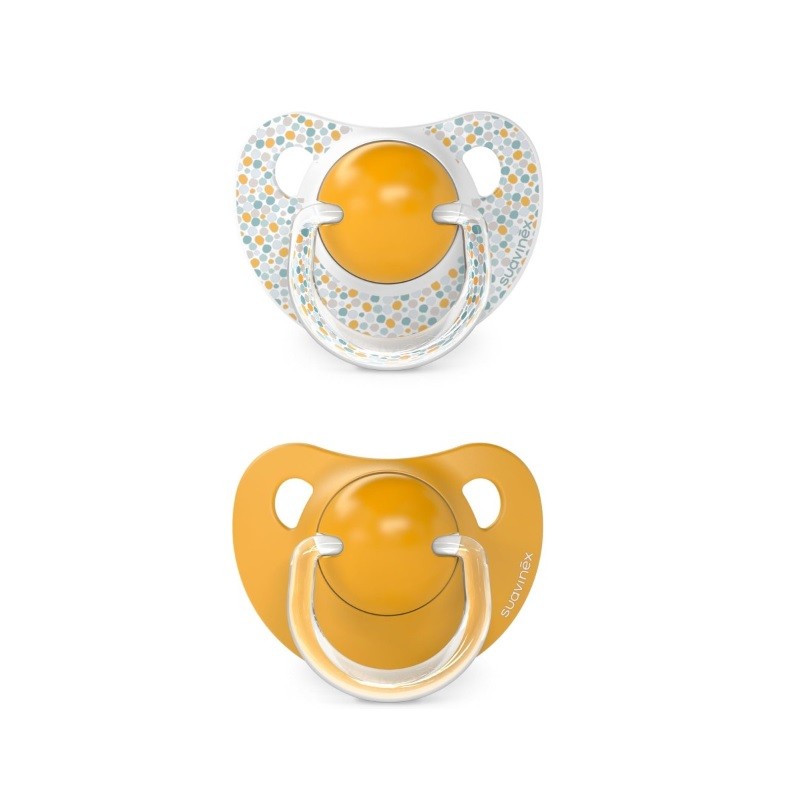 Chupeta SUAVINEX Tetina Anatômica de Silicone 6-18 Meses x2 (Amarelo)