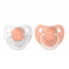 Ciuccio SUAVINEX Tettarella anatomica in silicone 6-18 mesi x2 (Rosa e bianco)