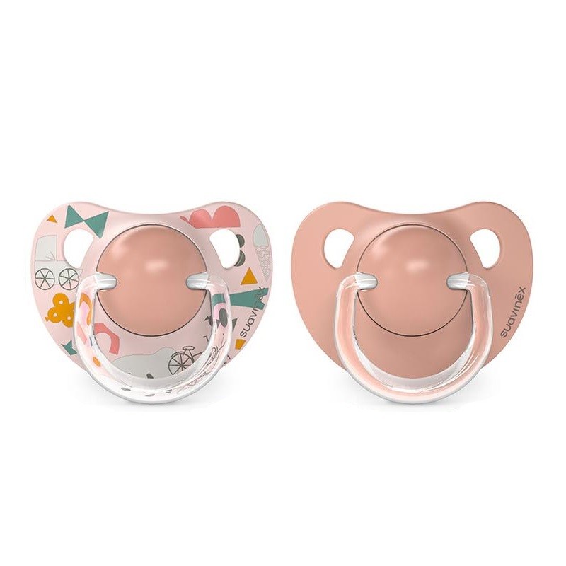 Chupeta SUAVINEX Tetina Anatômica de Silicone 6-18 Meses x2 (Rosa)