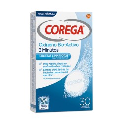 COREGA 30 Comprimés Nettoyants Bio Oxygène Actif
