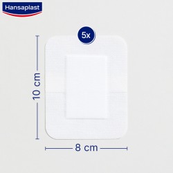 Hansaplast Sensitive XXL 10 x 8cm 5 dressings