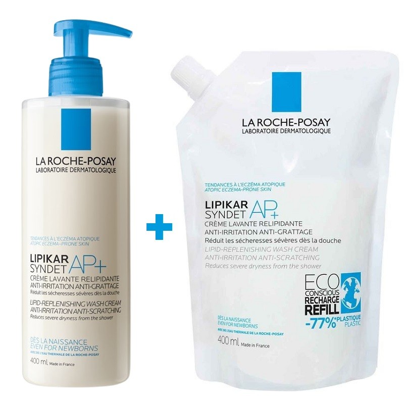 LIPIKAR Syndet AP+ Gel-Creme 400ml + Nachfüllpackung AP+ Gel-Creme 400ml