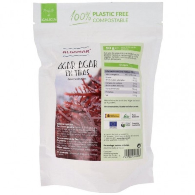 Bandelettes d'agar-agar aux algues Algamar 50 gr