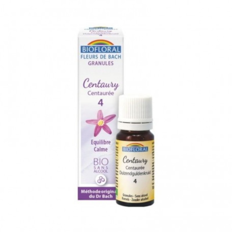 Biofloral Centaury - Centáure 4 (Equilibrio y Calma) Flores de Bach Bio Gránulos Sin Alcohol 9 g Biofloral Centaury - Centáure 4 (Equilibrio y Calma) Flores de Bach Bio Gránulos Sin Alcohol 9 g