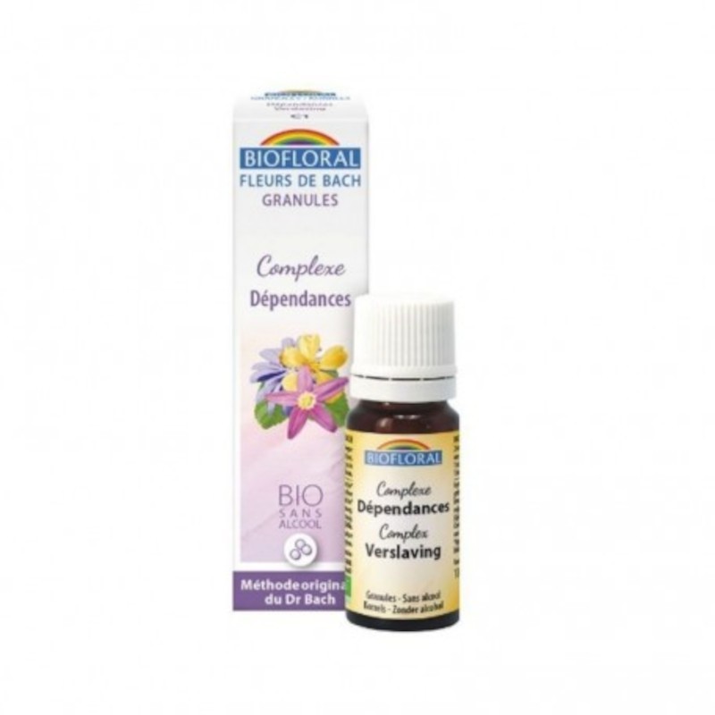 Biofloral Complexe Dépendance Fleurs de Bach Bio Granulés Sans Alcool 9 gr