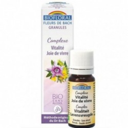 Biofloral Complexe Vitalité & Joie Fleurs de Bach Bio Granulés Sans Alcool 9 gr