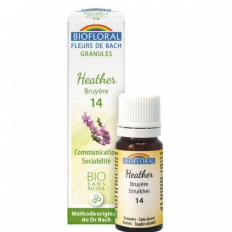 Biofloral Heather - Brezo 14 (Comunicación y Sociabilidad) Flores de Bach Bio Gránulos Sin Alcohol 9 g Biofloral Heather - Brezo 14 (Comunicación y Sociabilidad) Flores de Bach Bio Gránulos Sin Alcohol 9 g