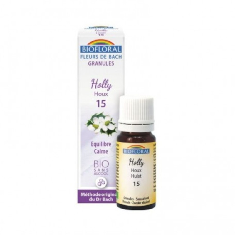 Biofloral Holly - Holly 15 (Balance and Calm) Bio Bach Flowers Alcohol-Free Granules 9 gr Biofloral Holly - Holly 15 (Balance and Calm) Bio Bach Flowers Alcohol-Free Granules 9 gr