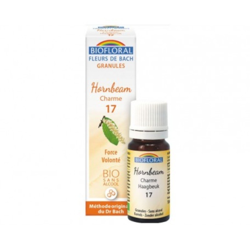 Biofloral Hornbeam - Hojarazo o Carpe 17 (Fuerza de Voluntad) Flores de Bach Bio Gránulos Sin Alcohol 9 g Biofloral Hornbeam - Hojarazo o Carpe 17 (Fuerza de Voluntad) Flores de Bach Bio Gránulos Sin Alcohol 9 g