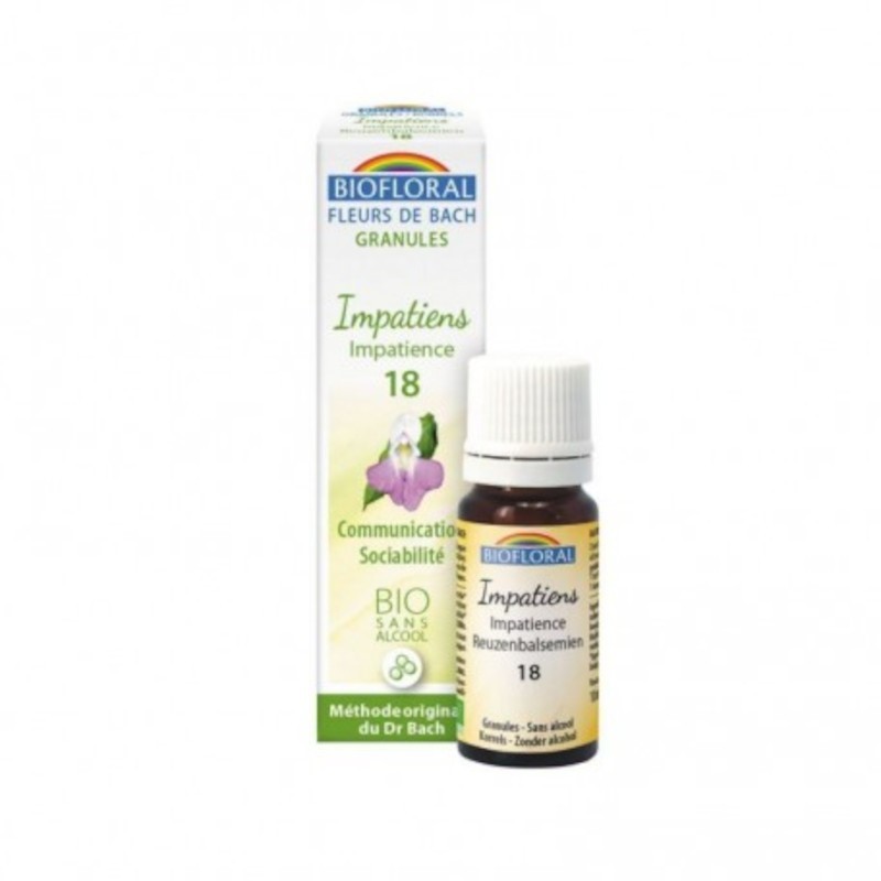 Biofloral Impatiens - Impatiens 18 (Communication and Sociability) Bio Bach Flowers Alcohol-Free Granules 9 gr Biofloral Impatiens - Impatiens 18 (Communication and Sociability) Bio Bach Flowers Alcohol-Free Granules 9 gr