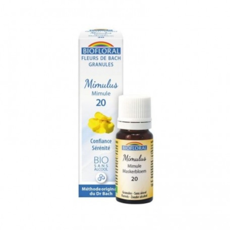 Biofloral Mimulus - Mímulo 20 (Confidence and Serenity) Bio Bach Flowers Alcohol-Free Granules 9 gr Biofloral Mimulus - Mímulo 20 (Confidence and Serenity) Bio Bach Flowers Alcohol-Free Granules 9 gr
