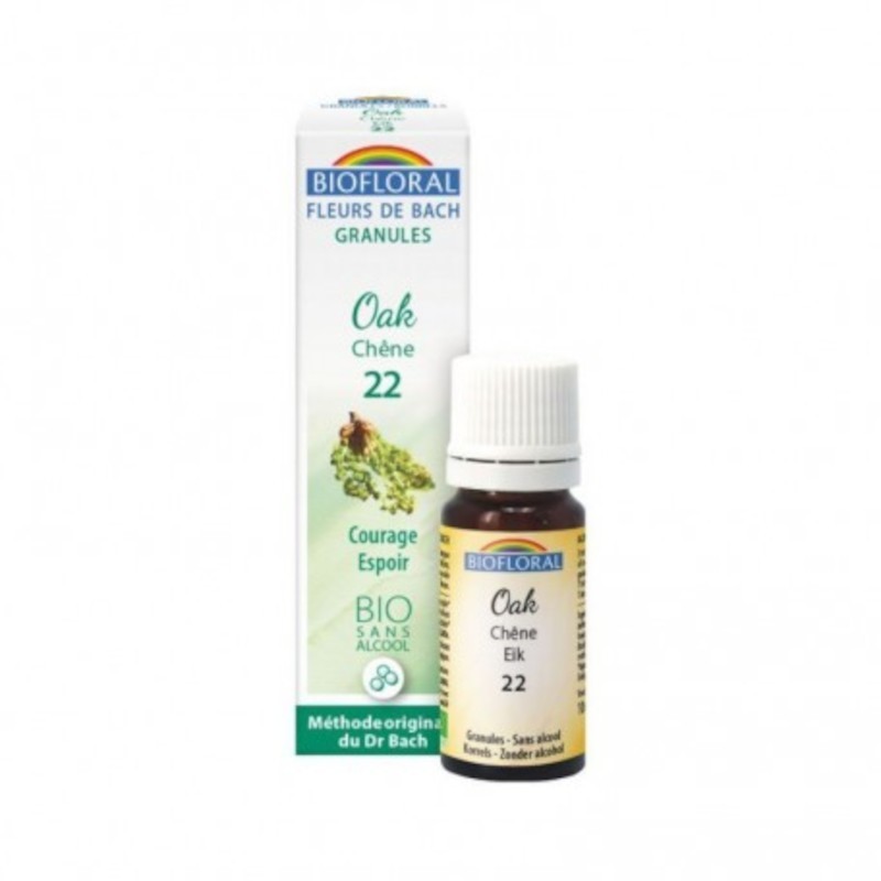 Biofloral Oak - Oak 22 (Coraggio e Speranza) Fiori di Bach Bio Granuli senza alcol 9 gr
