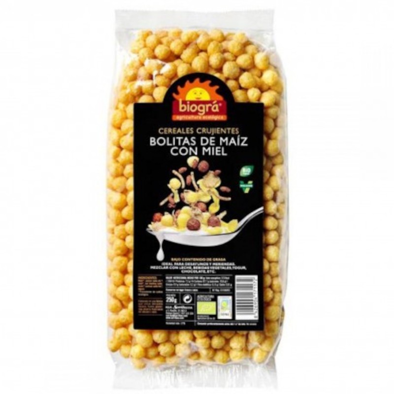 Biogra Bolitas de Maíz con Miel Bio 250 g