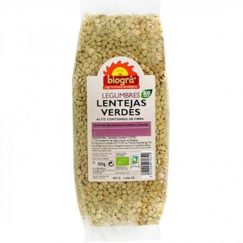 Biogra Lentilhas Verdes Orgânicas 500 g Biogra Lentilhas Verdes Orgânicas 500 g