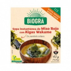 Biogra Sopa de Miso Rojo con Algas Wakame 40 g