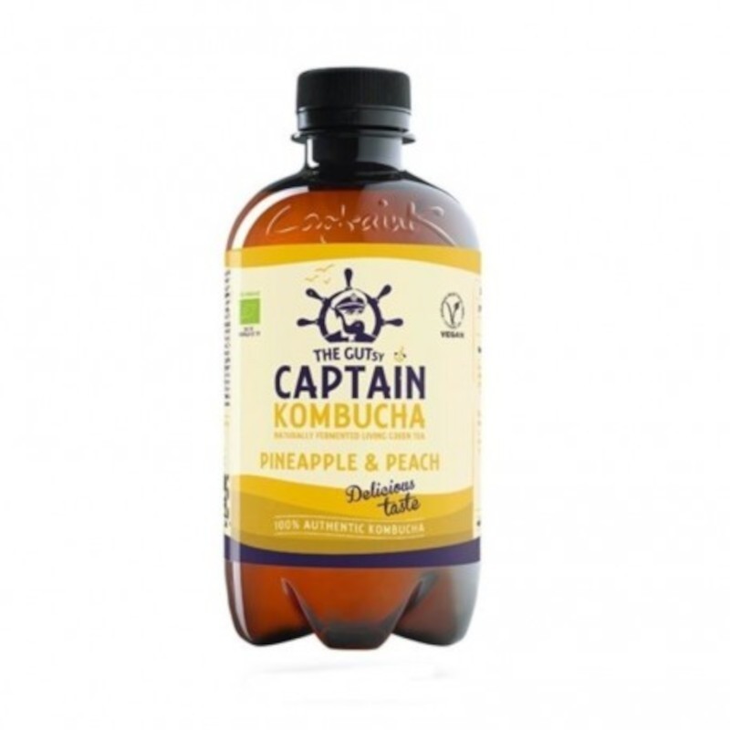 Captain Kombucha Bio-organic Pineapple and Peach Kombucha 400 ml Captain Kombucha Bio-organic Pineapple and Peach Kombucha 400 ml