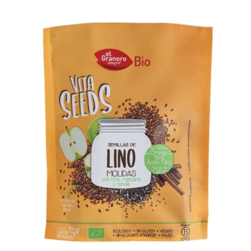 El Granero Integral VitaSeed Semillas de Lino, Chía, Manzana y Canela 200 g