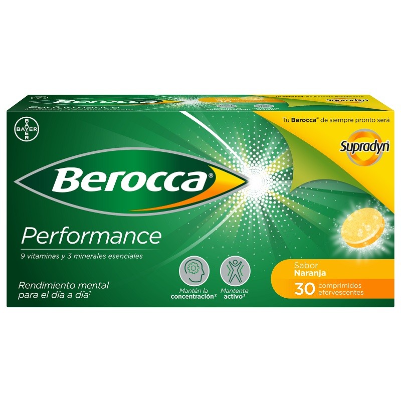 BEROCCA Performance Orange 30 Comprimés Effervescents